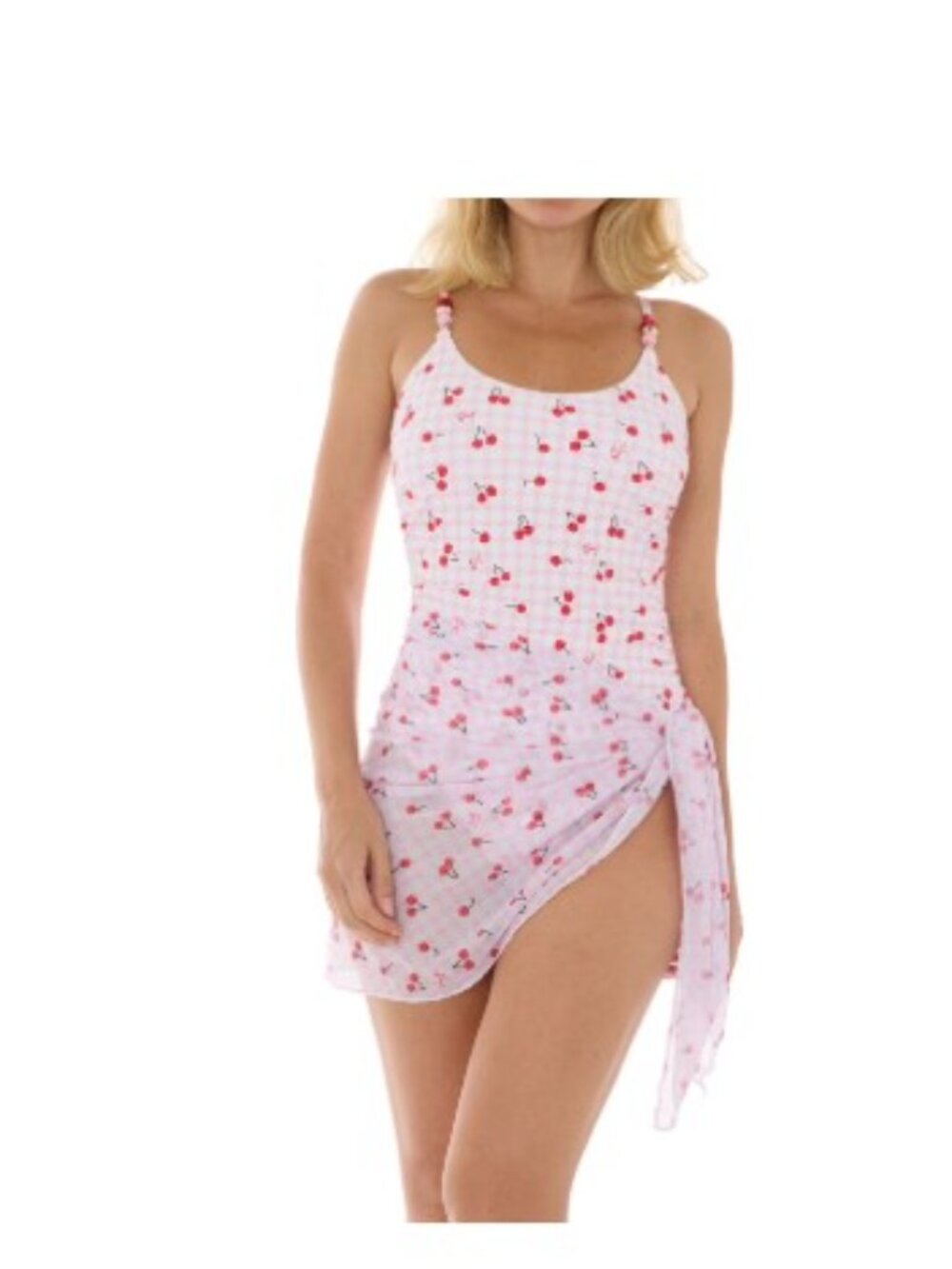 Betsey Johnson Women's Core One-Piece Swimsuit Cherry Size L